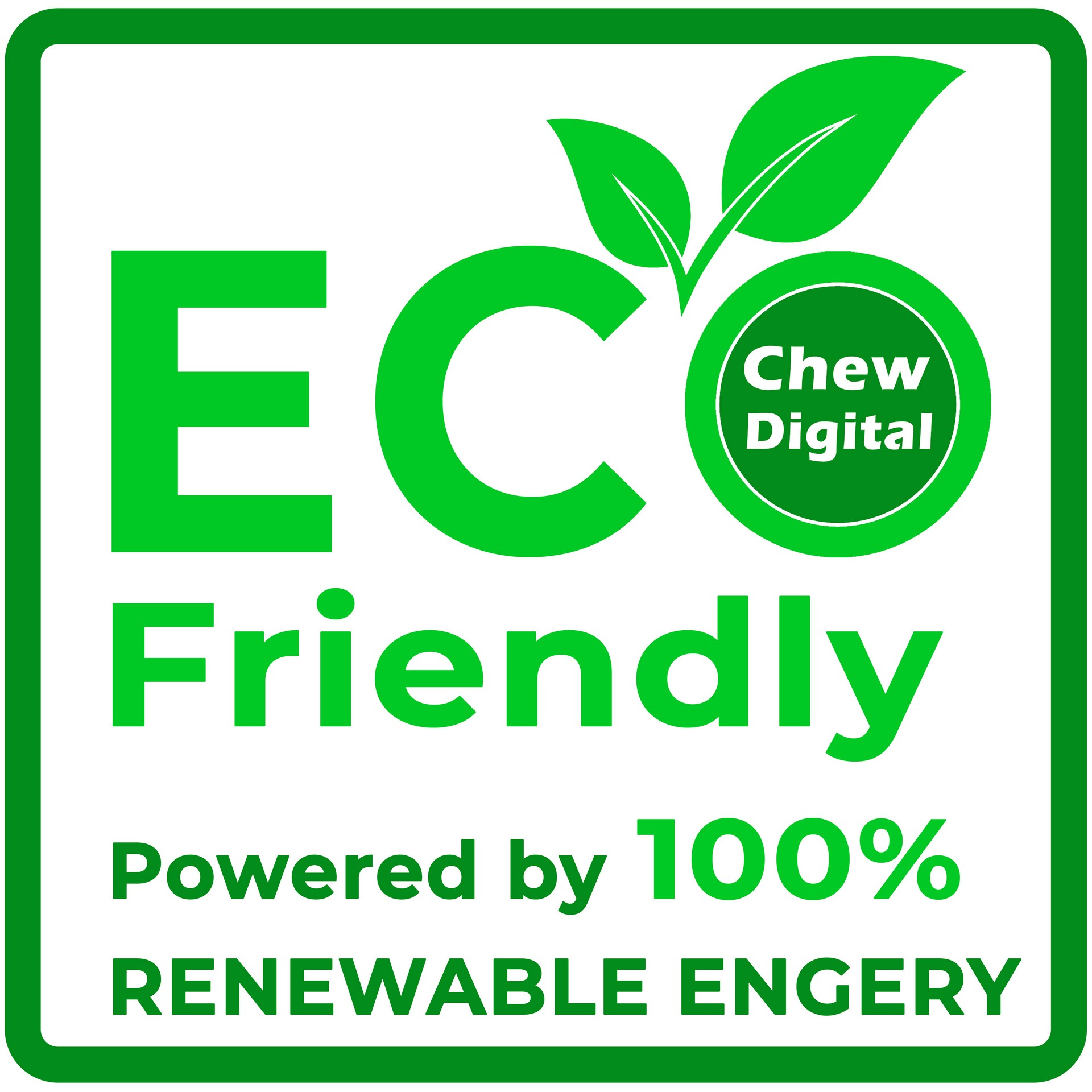 Eco-friendly hosting by Chew Digital&reg;